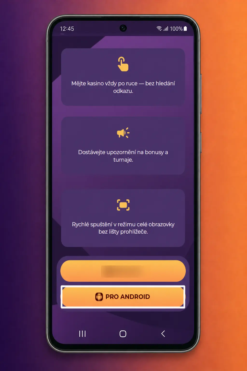 Stahování aplikace MilkyWay Casino na Android